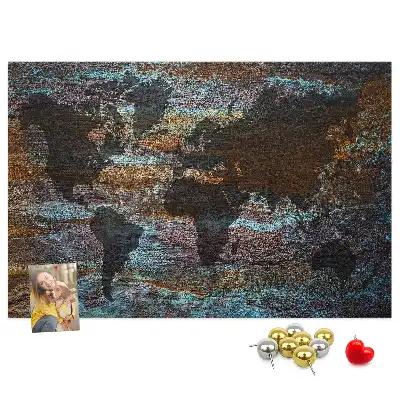 Korková nástenka Mapa sveta hrdzavá