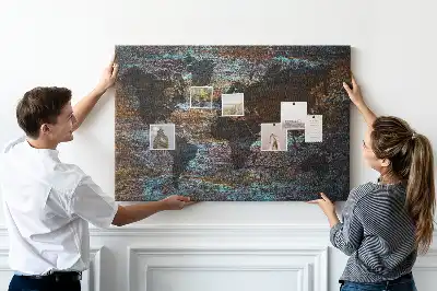 Korková nástenka Mapa sveta hrdzavá