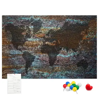 Korková nástenka Mapa sveta hrdzavá