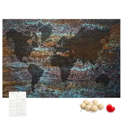 Korková nástenka Mapa sveta hrdzavá
