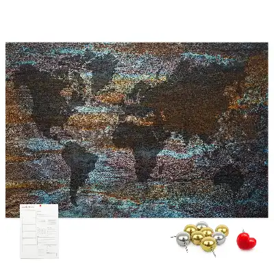 Korková nástenka Mapa sveta hrdzavá