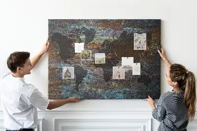 Korková nástenka Mapa sveta hrdzavá