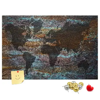 Korková nástenka Mapa sveta hrdzavá