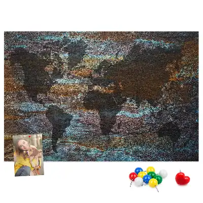 Korková nástenka Mapa sveta hrdzavá
