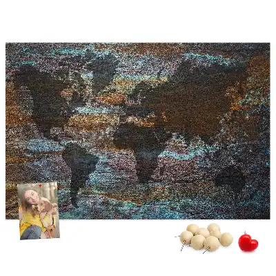 Korková nástenka Mapa sveta hrdzavá