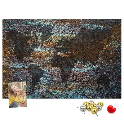 Korková nástenka Mapa sveta hrdzavá