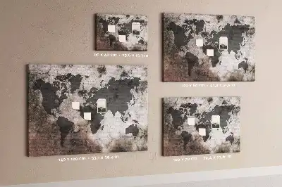 Nástenka do detskej izby s motívom mapy v dizajne architektonického betónu