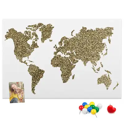 Korková nástenka s mapou sveta