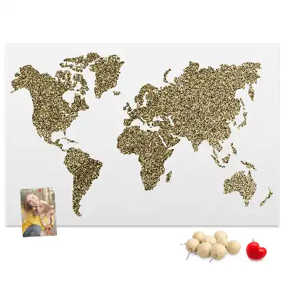 Korková nástenka s mapou sveta