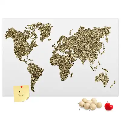 Korková nástenka s mapou sveta