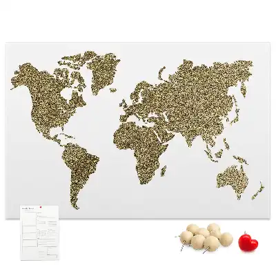 Korková nástenka s mapou sveta