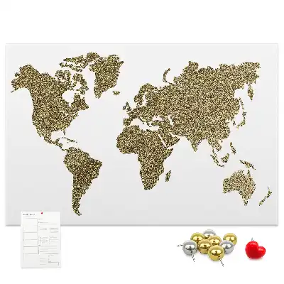 Korková nástenka s mapou sveta