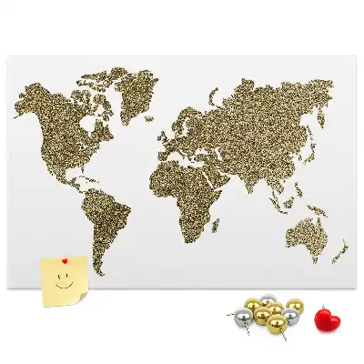 Korková nástenka s mapou sveta