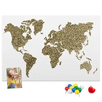 Korková nástenka s mapou sveta
