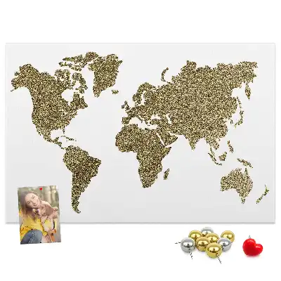 Korková nástenka s mapou sveta