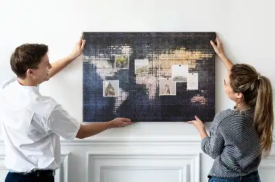 Nástenná nástenka do detskej izby Geometrický obrys sveta