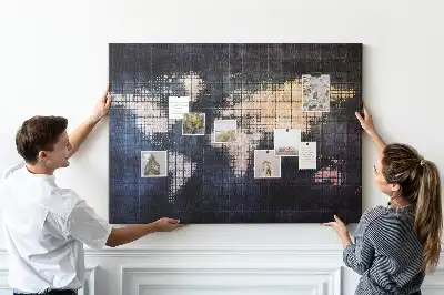Nástenná nástenka do detskej izby Geometrický obrys sveta