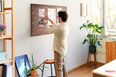 Nástenka do detskej izby s motívom rustikálnej červenej tehly