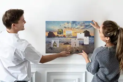 Korková nástenka Západ slnka na pláži