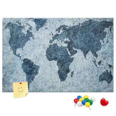 Nástenka do detskej izby Maľovaná mapa sveta