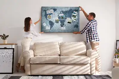 Nástenka do detskej izby Maľovaná mapa sveta