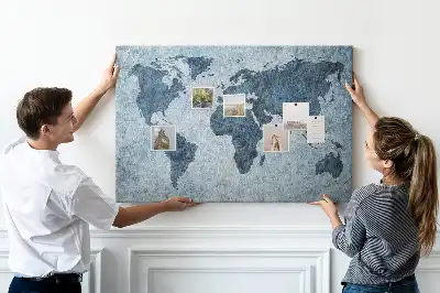Nástenka do detskej izby Maľovaná mapa sveta