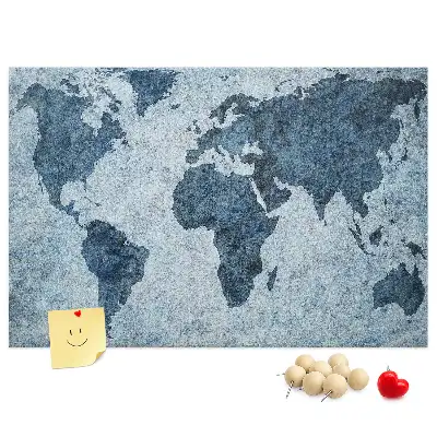 Nástenka do detskej izby Maľovaná mapa sveta