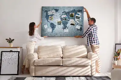Nástenka do detskej izby Maľovaná mapa sveta