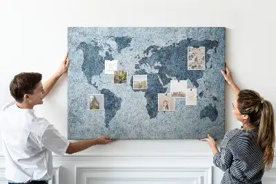 Nástenka do detskej izby Maľovaná mapa sveta