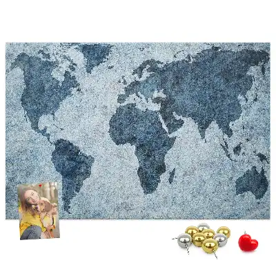 Nástenka do detskej izby Maľovaná mapa sveta