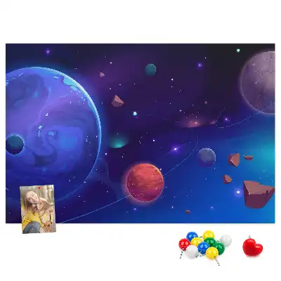 Korková nástenka Planéty a galaxia