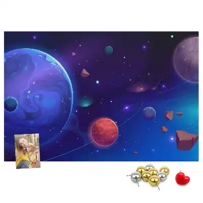 Korková nástenka Planéty a galaxia