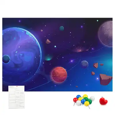 Korková nástenka Planéty a galaxia