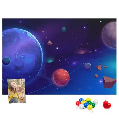 Korková nástenka Planéty a galaxia