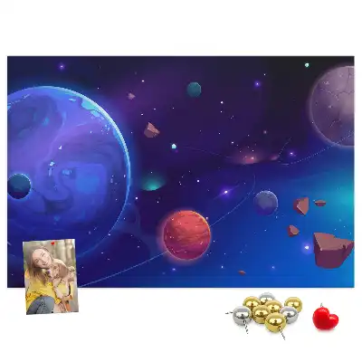 Korková nástenka Planéty a galaxia