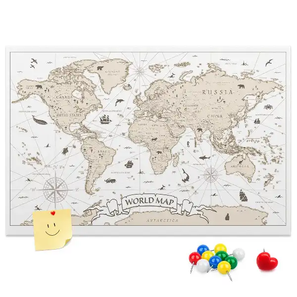Nástenka do detskej izby Zostarnutý vintage atlas sveta