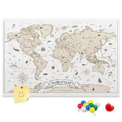 Nástenka do detskej izby Zostarnutý vintage atlas sveta