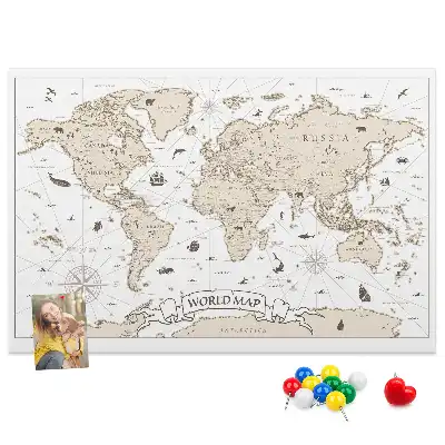 Nástenka do detskej izby Zostarnutý vintage atlas sveta