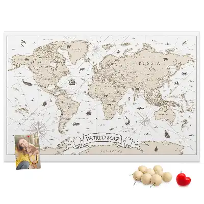 Nástenka do detskej izby Zostarnutý vintage atlas sveta