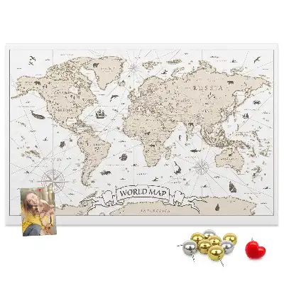 Nástenka do detskej izby Zostarnutý vintage atlas sveta