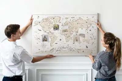 Nástenka do detskej izby Zostarnutý vintage atlas sveta