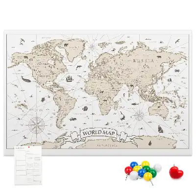 Nástenka do detskej izby Zostarnutý vintage atlas sveta