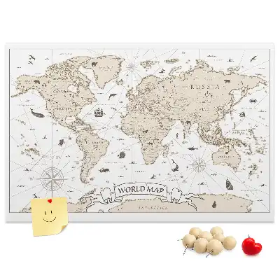Nástenka do detskej izby Zostarnutý vintage atlas sveta