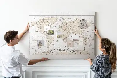 Nástenka do detskej izby Zostarnutý vintage atlas sveta