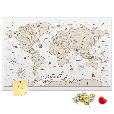 Nástenka do detskej izby Zostarnutý vintage atlas sveta