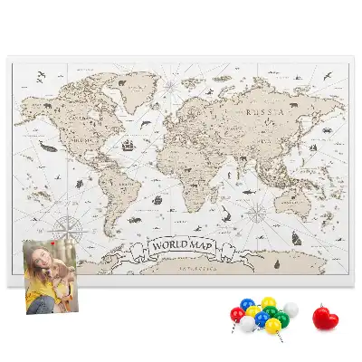 Nástenka do detskej izby Zostarnutý vintage atlas sveta