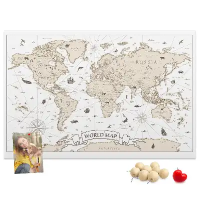 Nástenka do detskej izby Zostarnutý vintage atlas sveta