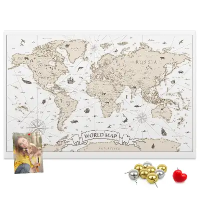 Nástenka do detskej izby Zostarnutý vintage atlas sveta