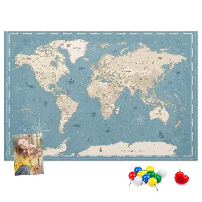 Nástenka do detskej izby s motívom historického atlasu