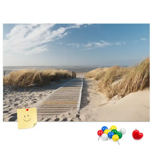 Korková nástenka s motívom výhľadu na pláž